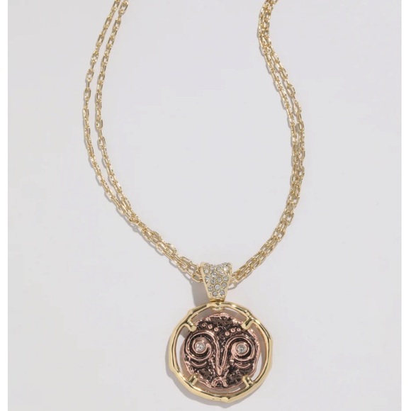 ALEXIS BITTAR • NEW Modern Antiquities Gold Coin Happy Sad Swivel Spin Necklace - Picture 1 of 15